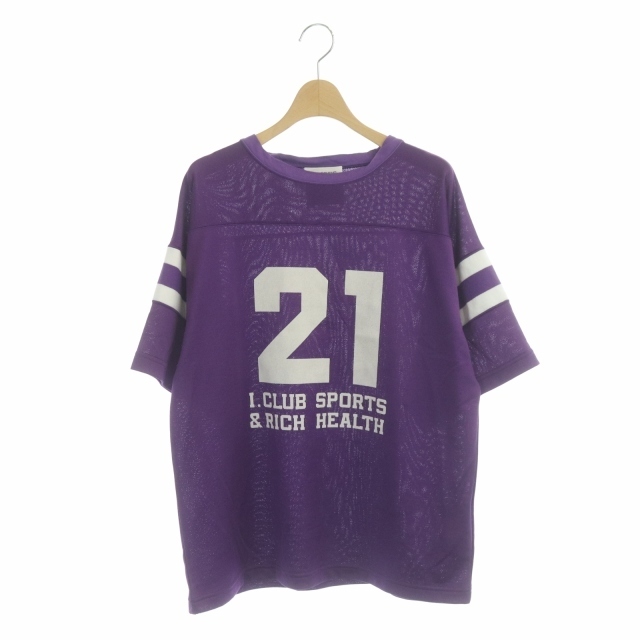 アンスクリア ピグメントプリントフットボールTシャツ カットソー 半袖 レディースのトップス(Tシャツ(半袖/袖なし))の商品写真