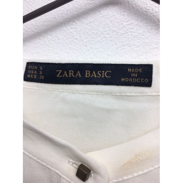 ZARA(ザラ)のスクエアボタンドルマンブラウス　ホワイト　Sサイズ　ZARA　レディース　新品　 レディースのトップス(シャツ/ブラウス(長袖/七分))の商品写真