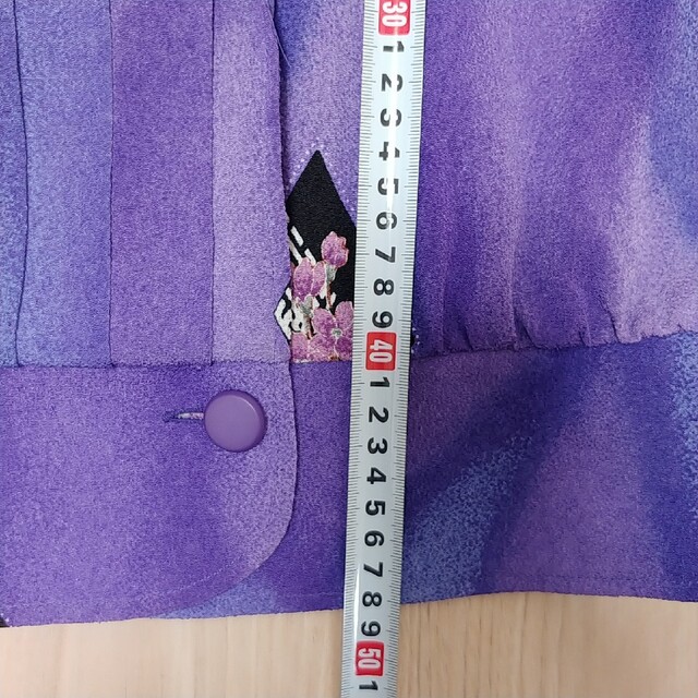 羽織り ブラウス カーディガン ジャケット 紫 パープル 花柄 レトロ レディースのトップス(カーディガン)の商品写真