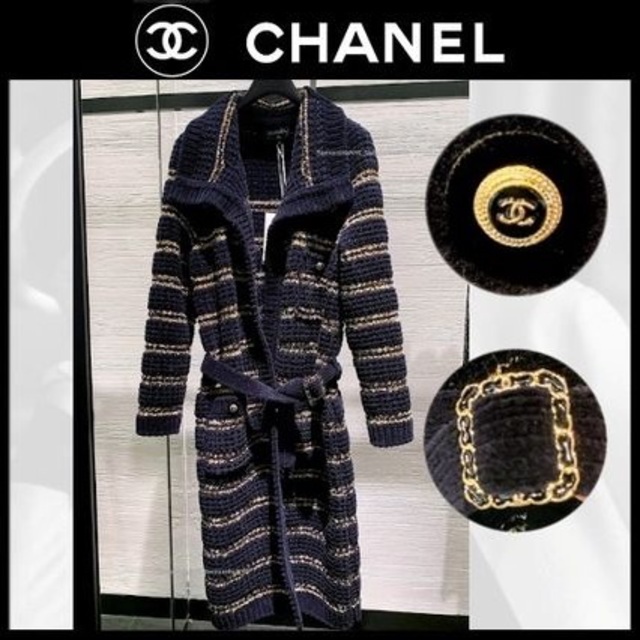 CHANEL(シャネル)の美品♢CHANEL♢ニットコート　38 レディースのジャケット/アウター(ニットコート)の商品写真