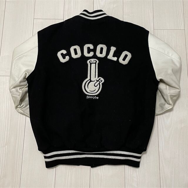 COCOLOBLAND(ココロブランド)のココロブランド COCOLO BLAND ボング スタジャン 袖レザー 白黒 メンズのジャケット/アウター(スタジャン)の商品写真