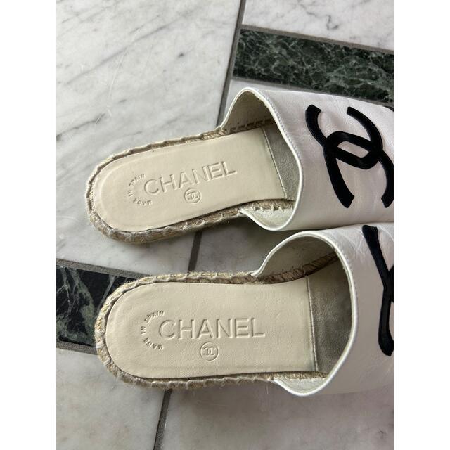 CHANEL - 最終値下げ！シャネル エスパ サンダル スリッポン ホワイト