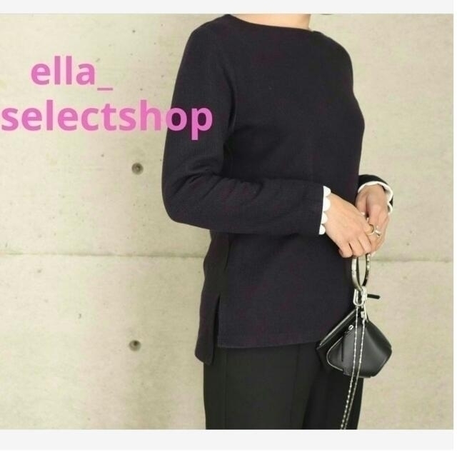 Plage - ella_selectshop スカラップリブニット ella ニット ネイビーの通販 by もこ's shop｜プラージュならラクマ