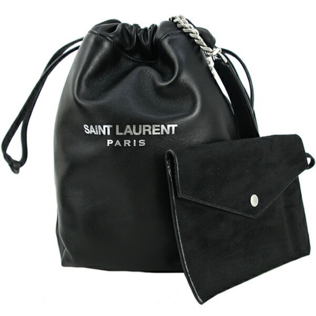 SAINT LAURENT》ドローストリング テディ ショルダーバッグ ...