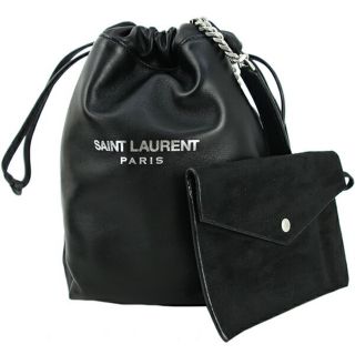 週末セールSAINT LAURENT テディドローストリングレザーバッグ