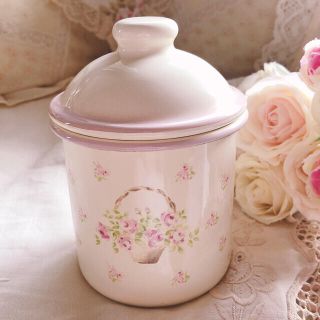 ノリタケ(Noritake)のお値下げ♡イマン♡ローズバスケットホーローキャニスターマニーローズ薔薇琺瑯ナルミ(収納/キッチン雑貨)