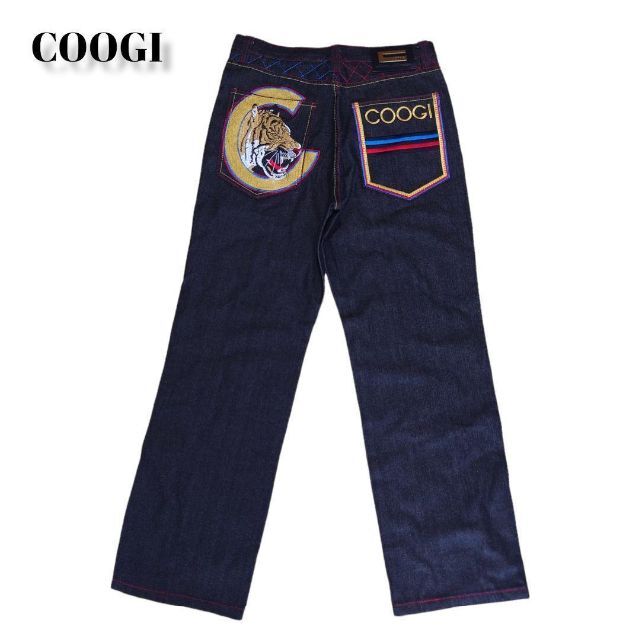 COOGI(クージー)のCOOGI ビッグ刺繍 ブラックデニムジーンズ クージー 34 ビッグサイズ メンズのパンツ(デニム/ジーンズ)の商品写真