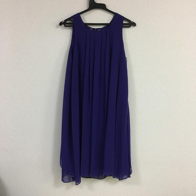 12Twelve Agenda(トゥエルブアジェンダ)のyupy様専用  襟付きお呼ばれドレス パープルブルー レディースのフォーマル/ドレス(ミディアムドレス)の商品写真