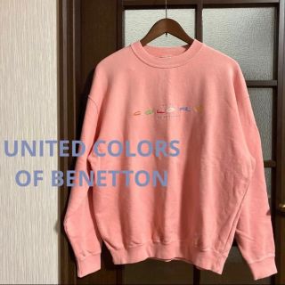 90s 美品スペイン製 BENETTON ベネトン スウェットトレーナー M 赤 ...