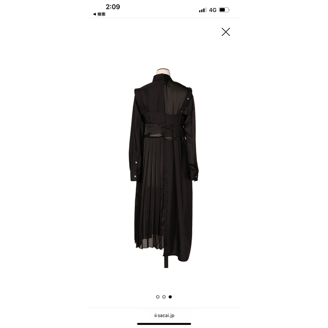 sacai(サカイ)のSacai Cotton Poplin Dressサイズ3 100%正規品 レディースのワンピース(ひざ丈ワンピース)の商品写真