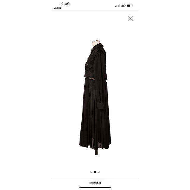 sacai(サカイ)のSacai Cotton Poplin Dressサイズ3 100%正規品 レディースのワンピース(ひざ丈ワンピース)の商品写真