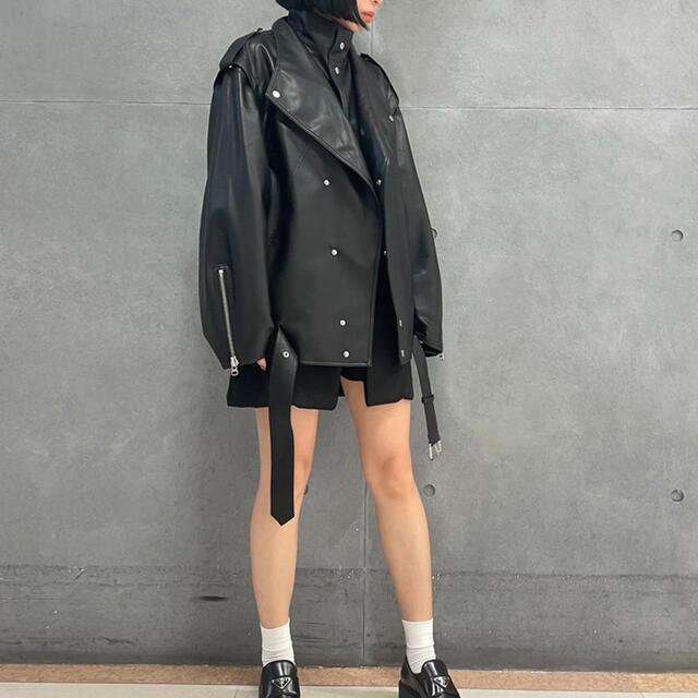 Faux Leather Biker Jacketレディース