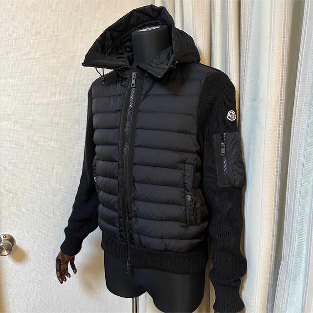 MONCLER(モンクレール)のUSED MONCLER MAGLIONE TRICOT CARDIGAN  黒 メンズのトップス(カーディガン)の商品写真