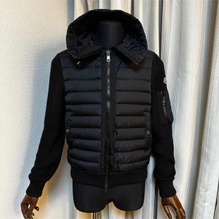 モンクレール(MONCLER)のUSED MONCLER MAGLIONE TRICOT CARDIGAN  黒(カーディガン)