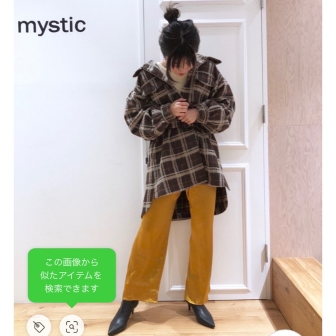 mystic(ミスティック)のmystic チェックボリュームコート レディースのジャケット/アウター(ガウンコート)の商品写真