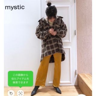 mystic - mystic チェックボリュームコート