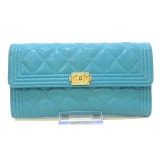 シャネル ボーイシャネル 財布(レディース)(ブルー・ネイビー/青色系