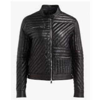 モンクレール(MONCLER)の★MONCLER モンクレール★黒 FLAMANT 羊革 ライダース ジャケット(ライダースジャケット)