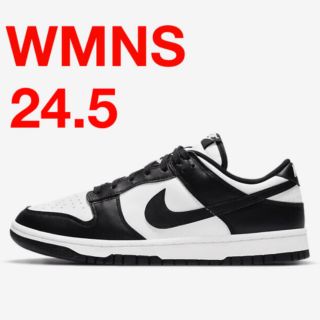 ナイキ(NIKE)のnike WMNS dunk low black white 24.5 ダンク(スニーカー)