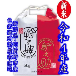 新米・令和4年産　新潟　新之助　白米5kg✖️1個★農家直送★色彩選別済28(米/穀物)