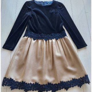 エムズグレイシー(M'S GRACY)のお洒落✨👗ベロア&レースワンピース(ひざ丈ワンピース)