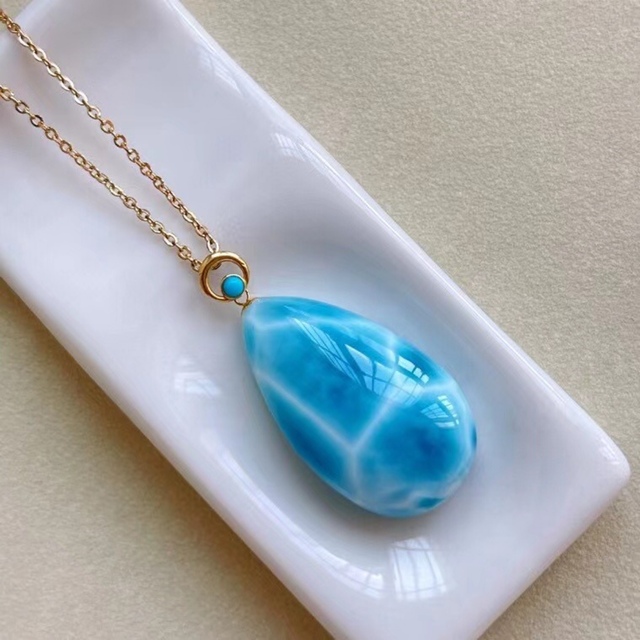 大人気 ⭐︎【天然】ラリマー 7.5g k18 ペンダントトップ ネックレス
