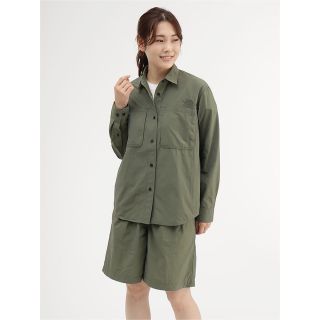 ザノースフェイス(THE NORTH FACE)の【2022 春夏 新作】新作ノースフェイス 長袖シャツ UVカット 緑 【美品】(シャツ/ブラウス(長袖/七分))