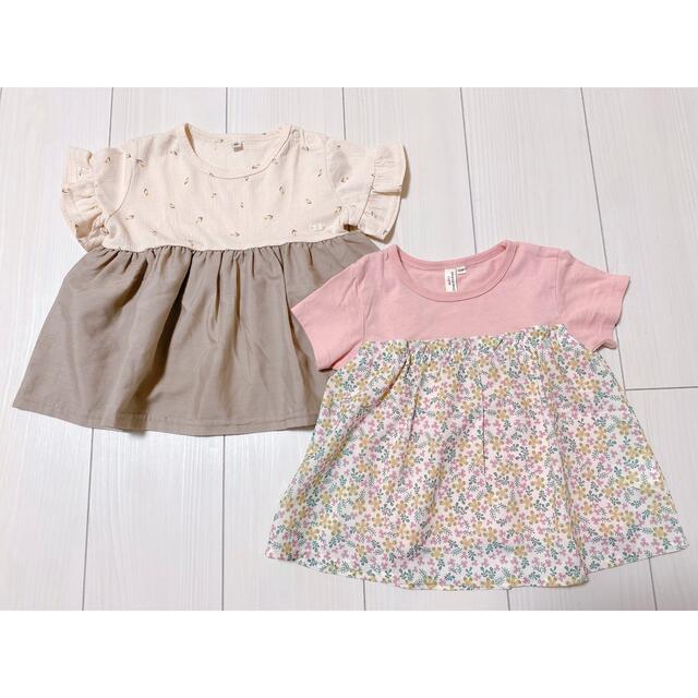 SM2(サマンサモスモス)の花柄トップス　2点セット　100 キッズ/ベビー/マタニティのキッズ服女の子用(90cm~)(Tシャツ/カットソー)の商品写真