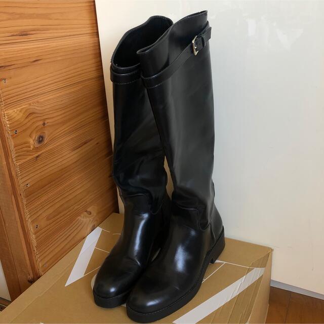 ZARA - ZARA ザラ バックル付きフラットブーツ ベルト ロングブーツ