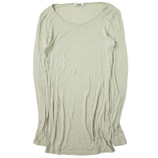 アクネ(ACNE)のACNE アクネ トルコ製 BONNY レーヨンシルク Uネックカットソー S ベージュ 長袖 Tシャツ トップス【中古】【ACNE】(カットソー(長袖/七分))