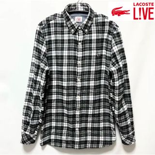 ラコステライブ(LACOSTE L!VE)の【超美品】LACOSTE LIVEラコステ ボタンダウンチェック柄厚手ネルシャツ(シャツ)