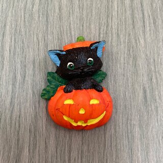 グリモワール(Grimoire)のハロウィン　猫とかぼちゃのデザインブローチ(ブローチ/コサージュ)