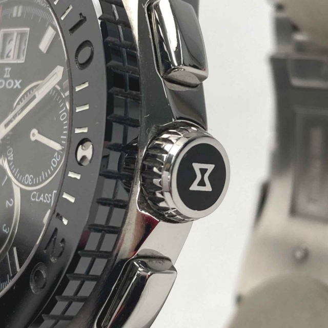 ☆☆EDOX エドックス クラスワン クロノグラフ ビッグデイト 10017 ブラック クォーツ メンズ 腕時計 ケース有