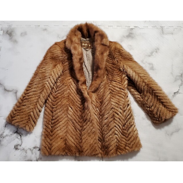 【美品】Real Fur 高級毛皮 リアルファー セミロングコート free