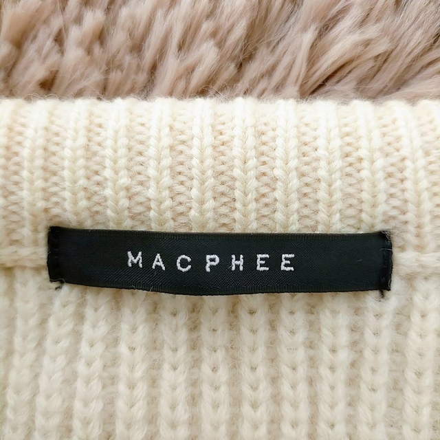 MACPHEE(マカフィー)の【マカフィー】アイボリー　ウール100%　クルーネックジッパー付きニットセーター レディースのトップス(ニット/セーター)の商品写真