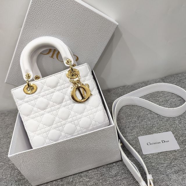 Dior レディディオール 美品 ハンドバッグ ミディアム ホワイト - www