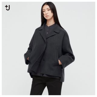 ユニクロ(UNIQLO)のユニクロ +J ダブルフェイスシャツジャケット Mサイズ(ピーコート)