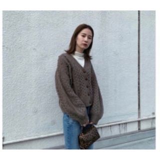 マウジー(moussy)のmoussy ケーブルニットカーディガン(カーディガン)