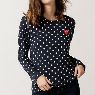 コムデギャルソン(COMME des GARCONS)の美品  コムデギャルソン ドット ハート ロンT  長袖 Tシャツ Lサイズ(Tシャツ(長袖/七分))