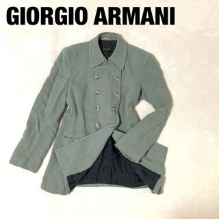 ジョルジオアルマーニ(Giorgio Armani)のジョルジオアルマーニ　ピーコート　ライトグリーン　美品　42(ピーコート)