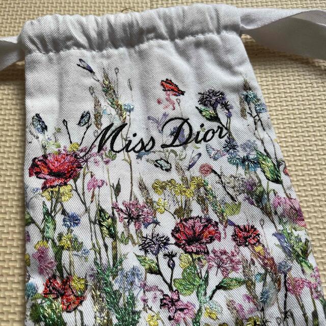 Christian Dior - ディオール 巾着 花柄 刺繍 ミスディオールの Christian Dior - ディオール 巾着 花柄 刺繍 ミスディオールの