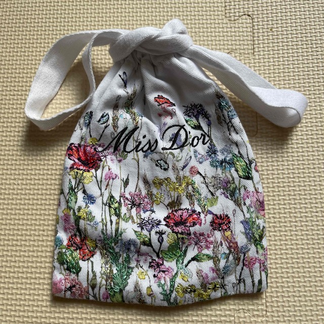 Christian Dior - ディオール 巾着 花柄 刺繍 ミスディオールの Christian Dior - ディオール 巾着 花柄 刺繍 ミスディオールの