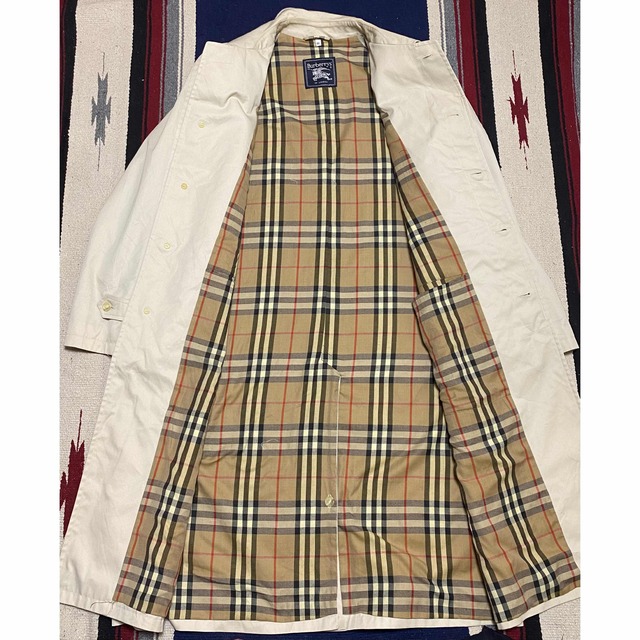 BURBERRY(バーバリー)の90s 古着 バーバリー トレンチコート ノバチェック ロングコート メンズのジャケット/アウター(ステンカラーコート)の商品写真