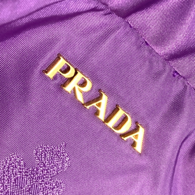 プラダ PRADA ショルダーバッグ BN1757 ロゴ 巾着 トートバッグ ナイロン/レザー パープル