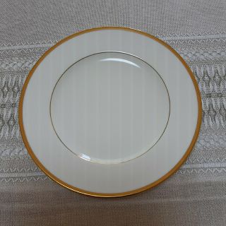 ノリタケ(Noritake)のノリタケ　ボーンチャイナ直径21cm✖️5枚組　未使用品　ゴールドライン&乳白色(食器)