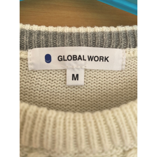 GLOBAL WORK(グローバルワーク)のGLOBAL WORK ニット ホワイト 100～110cm キッズ/ベビー/マタニティのキッズ服男の子用(90cm~)(Tシャツ/カットソー)の商品写真