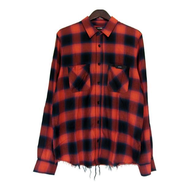 アミリAMIRI■22AW APPLIQUE FLANNELチェックシャツ