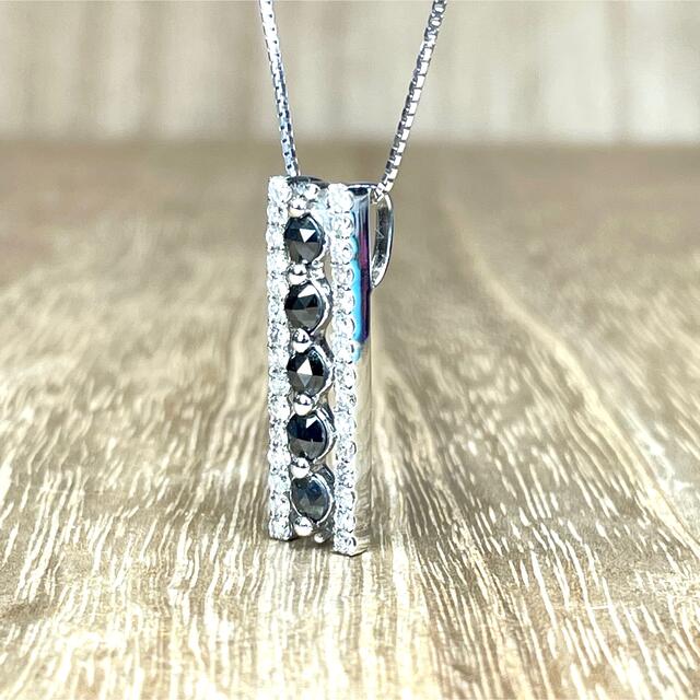 美しい!k18WG ブラックダイヤ ダイヤ ネックレス 4.28g GR1116-
