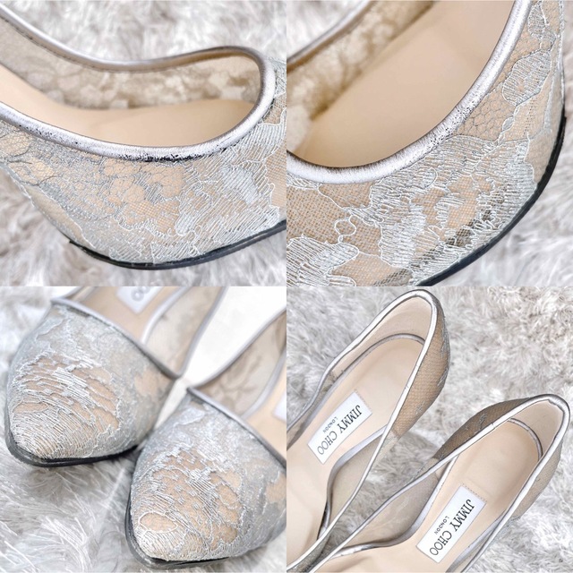 JIMMY CHOO(ジミーチュウ)のjimmy choo ジミーチュウ　パンプス　レース　ハイヒール　花柄　美品 レディースの靴/シューズ(ハイヒール/パンプス)の商品写真