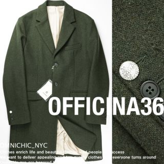 バーニーズニューヨーク(BARNEYS NEW YORK)の新品12万OFFICINA 36オフィチーナウールミリタリーチェスターコート50(チェスターコート)